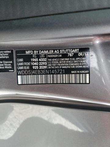 WDDSJ4EB3EN145721 - 2014 MERCEDES-BENZ CLA 250 SILVER photo 12