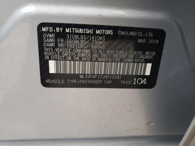 ML32F4FJ7JHF12281 - 2018 MITSUBISHI MIRAGE G4 SILVER photo 12