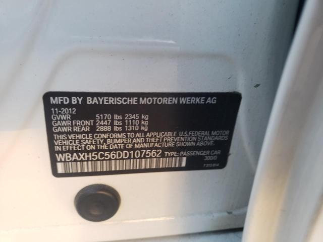 WBAXH5C56DD107562 - 2013 BMW 528 XI WHITE photo 12