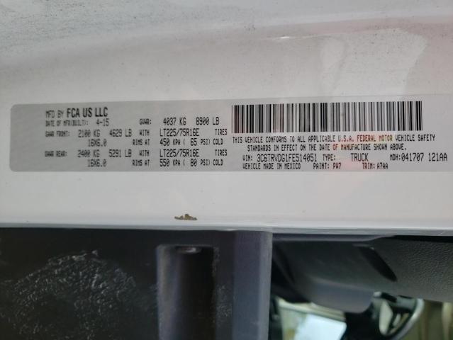 3C6TRVDG1FE514051 - 2015 RAM PROMASTER WHITE photo 13