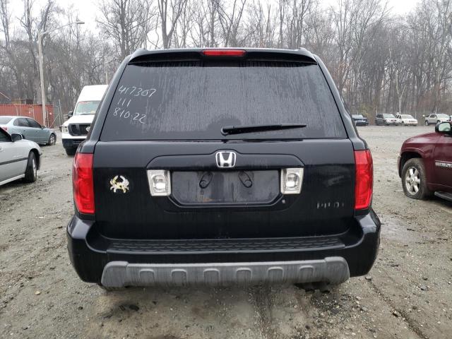 2HKYF18554H502602 - 2004 HONDA PILOT EXL BLACK photo 6