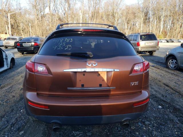 JNRAS08W35X207150 - 2005 INFINITI FX35 ORANGE photo 6