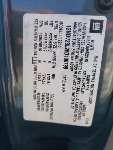 1GNDV23L26D190798 - 2006 CHEVROLET UPLANDER L 青色 照片 13