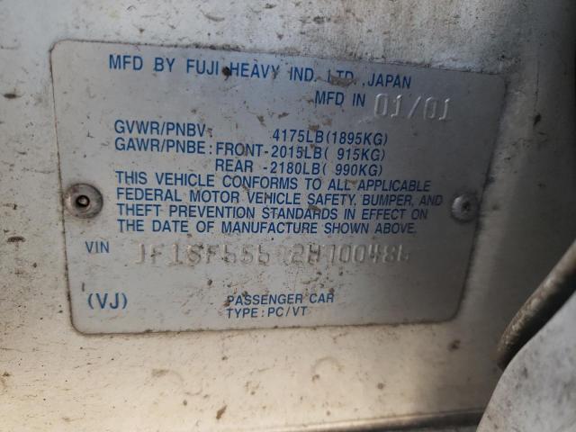 JF1SF65692H700486 - 2002 SUBARU FORESTER S WHITE photo 12