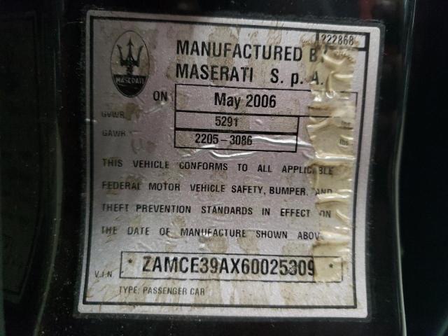 ZAMCE39AX60025309 - 2006 MASERATI QUATTROPOR BLACK photo 12