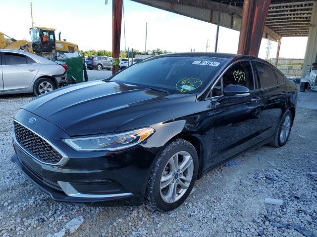 3FA6P0LU5JR234940 - 2018 FORD FUSION SE BLACK photo 1