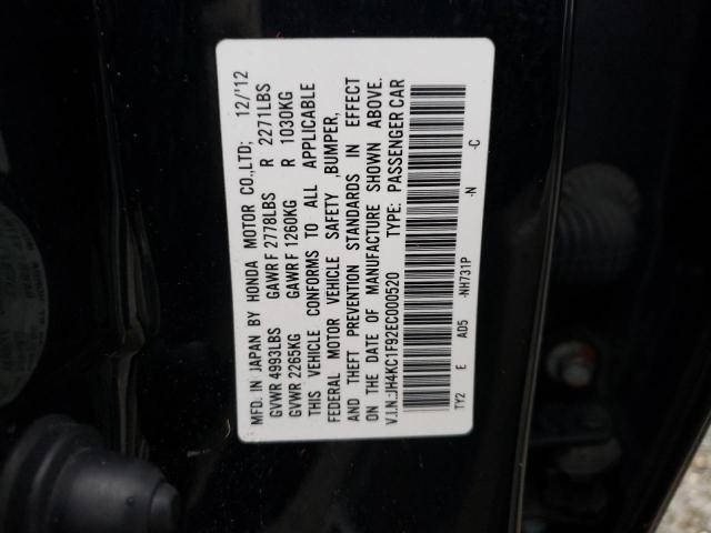 JH4KC1F92EC000520 - 2014 ACURA RLX ADVANC BLACK photo 12