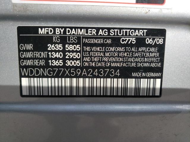WDDNG77X59A243734 - 2009 MERCEDES-BENZ S 63 AMG SILVER photo 12