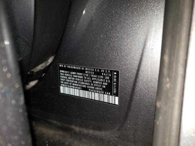 3VW2K7AJ8FM345301 - 2015 VOLKSWAGEN JETTA BASE 灰色 照片 12