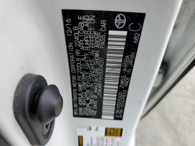 JTDKARFP6H3004031 - 2017 TOYOTA PRIUS PRIM 白色 照片 13