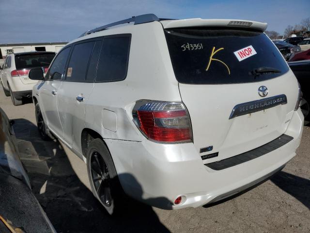 JTEJW3EH2A2039497 - 2010 TOYOTA HIGHLANDER WHITE photo 2