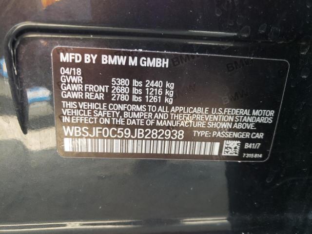 WBSJF0C59JB282938 - 2018 BMW M5 BLACK photo 10