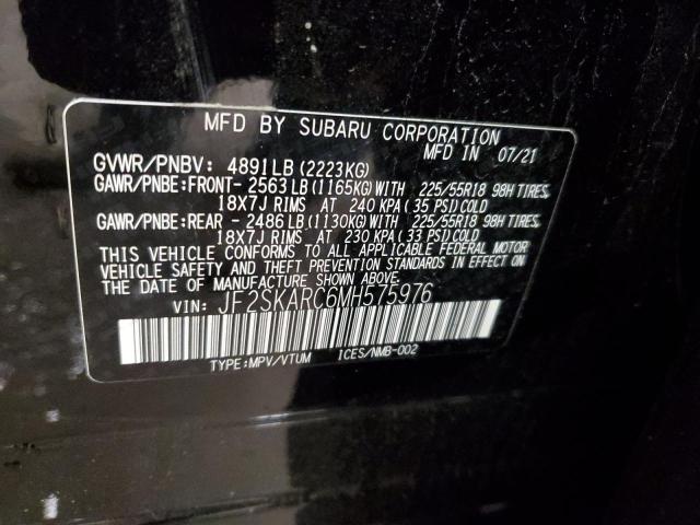 JF2SKARC6MH575976 - 2021 SUBARU FORESTER S BLACK photo 13