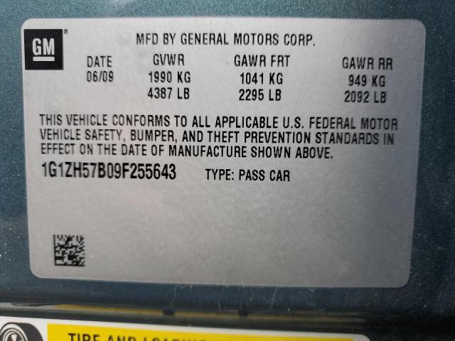 1G1ZH57B09F255643 - 2009 CHEVROLET MALIBU 1LT GREEN photo 12