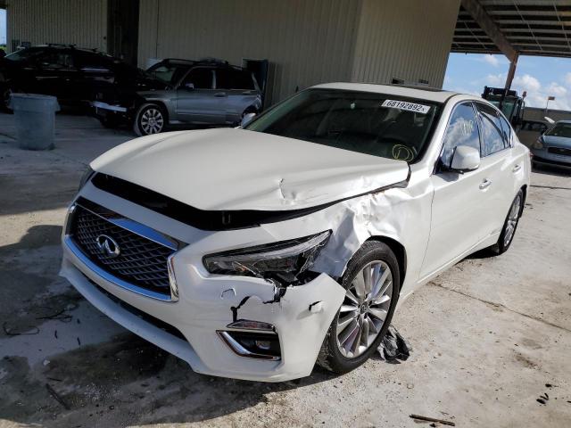 JN1EV7BP6MM707602 - 2021 INFINITI Q50 LUXE WHITE photo 1