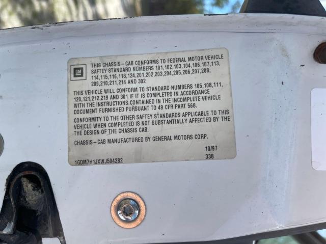 1GDM7H1JXWJ504282 - 1998 GMC C-SERIES C WHITE photo 10