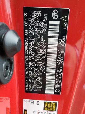 JTKJF5C7XE3067079 - 2014 TOYOTA SCION TC أحمر صورة 13