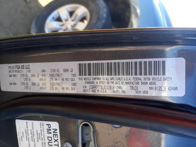1C6RR7TT3LS111816 - 2020 RAM 1500 CLASS შავი ფოტო 12