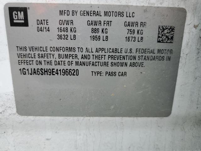 1G1JA6SH9E4196620 - 2014 CHEVROLET SONIC LS WHITE photo 12