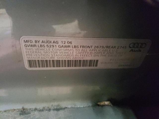 WAUDH74F27N091672 - 2007 AUDI A6 3.2 QUA GRAY photo 13