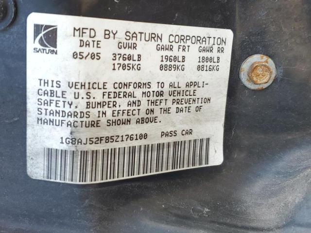 1G8AJ52F85Z176100 - 2005 SATURN ION LEVEL SILVER photo 12