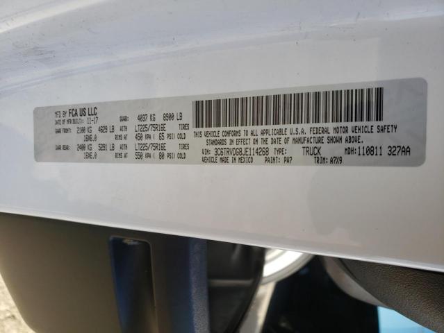 3C6TRVDG8JE114268 - 2018 RAM PROMASTER WHITE photo 13