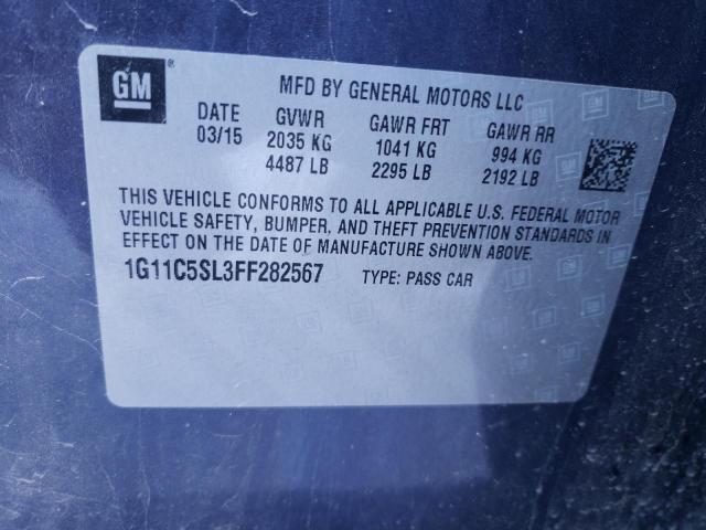 1G11C5SL3FF282567 - 2015 CHEVROLET MALIBU 1LT 蓝色 照片 13