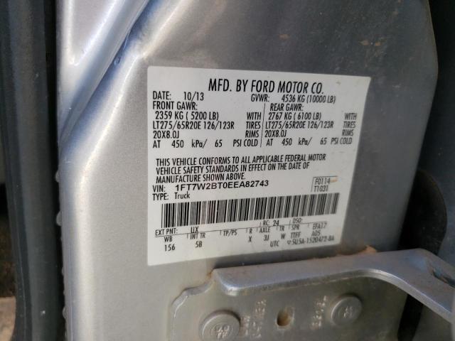 1FT7W2BT0EE****** - 2014 FORD F 250 SILVER photo 12