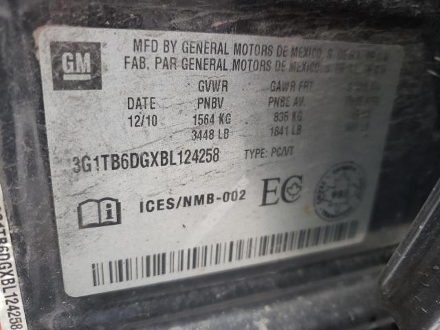 3G1TB6DGXBL124258 - 2011 CHEVROLET AVEO LS 黑色 照片 12