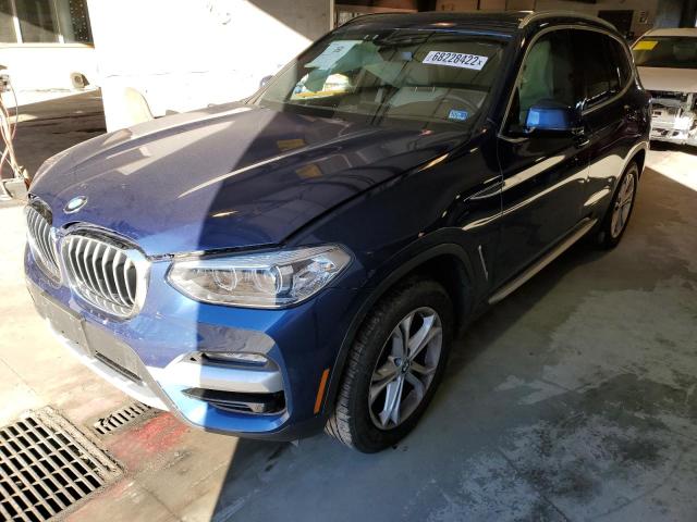 5UXTY5C02M9****** - 2021 BMW X3 XDRIVE3 BLUE photo 1