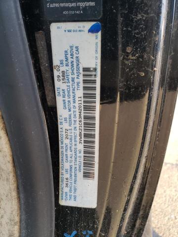 3VWBK21C63M420111 - 2003 VOLKSWAGEN NEW BEETLE 黑色 照片 12