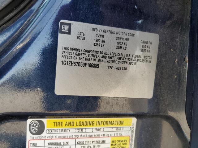 1G1ZH57B59F106385 - 2009 CHEVROLET MALIBU 1LT Көк фото 12