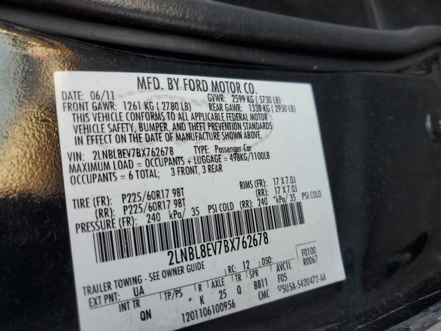 2LNBL8EV7BX762678 - 2011 LINCOLN TOWN CAR E BLACK photo 12