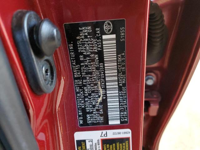 4T1BF1FK3FU945589 - 2015 TOYOTA CAMRY BURGUNDY photo 12