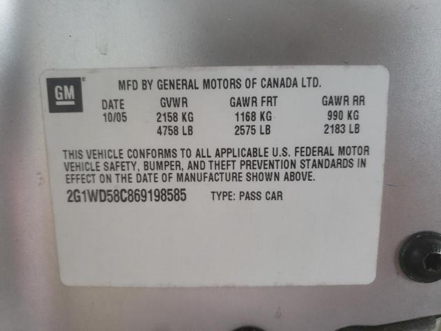 2G1WD58C869198585 - 2006 CHEVROLET IMPALA SUP 银色 照片 12