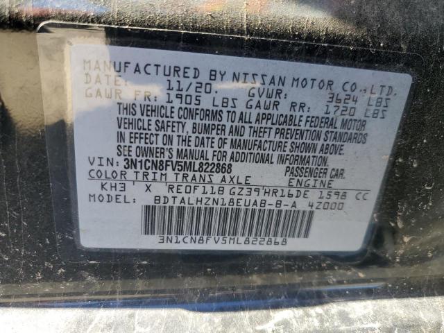 3N1CN8FV5ML822868 - 2021 NISSAN VERSA SR BLACK photo 12