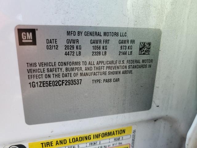 1G1ZE5E02CF293537 - 2012 CHEVROLET MALIBU LTZ თეთრი ფოტო 12