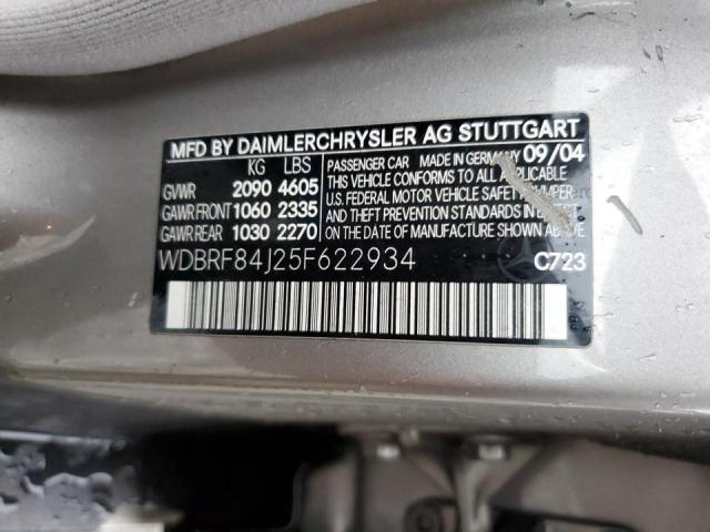 WDBRF84J25F622934 - 2005 MERCEDES-BENZ C 320 4MAT GRAY photo 12