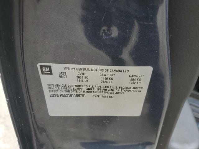 2G2WP552181108791 - 2008 PONTIAC GRAND PRIX ლურჯი ფოტო 12