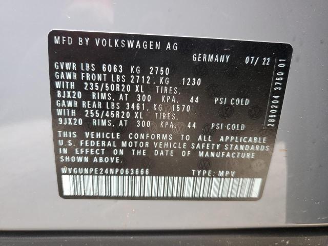 WVGUNPE24NP063666 - 2022 VOLKSWAGEN ID.4 PRO S ნაცრისფერი ფოტო 14