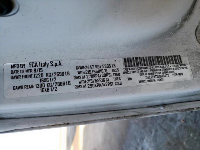 ZFBERFAT3G6B19472 - 2016 RAM PROMASTER WHITE photo 10