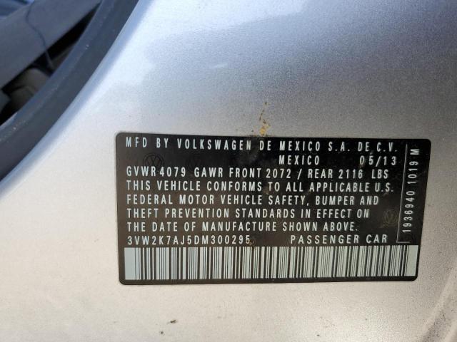 3VW2K7AJ5DM300295 - 2013 VOLKSWAGEN JETTA BASE 银色 照片 12