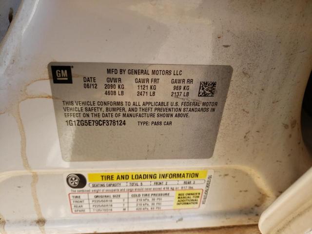 1G1ZG5E79CF378124 - 2012 CHEVROLET MALIBU LTZ თეთრი ფოტო 10