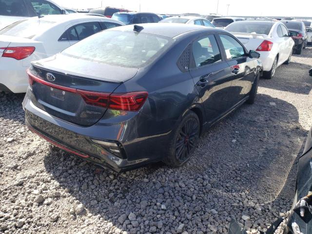 3KPF44AC7ME303188 - 2021 KIA FORTE GT GRAY photo 4