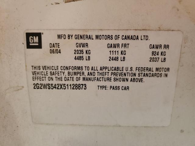 2G2WS542X51128873 - 2005 PONTIAC GRAND PRIX თეთრი ფოტო 12