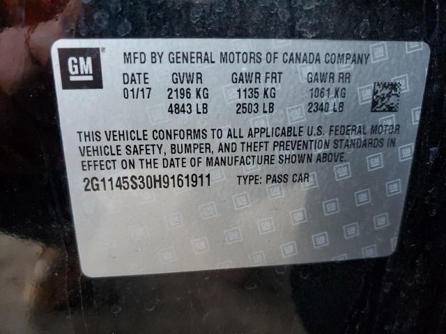 2G1145S30H9161911 - 2017 CHEVROLET IMPALA PRE შავი ფოტო 13