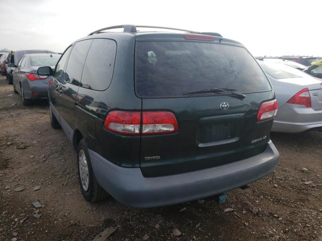 4T3ZF13C51U357639 - 2001 TOYOTA SIENNA LE GREEN photo 3