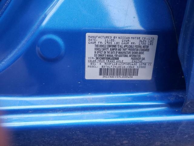 3N1CN8EV5ML832608 - 2021 NISSAN VERSA SV BLUE photo 13