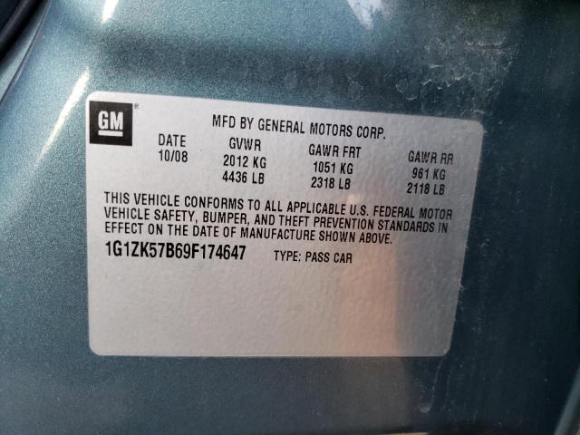 1G1ZK57B69F174647 - 2009 CHEVROLET MALIBU LTZ ტალღისფერი ფოტო 12