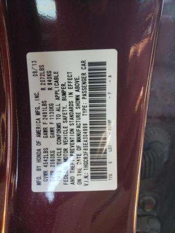 1HGCR3F85EA004999 - 2014 HONDA ACCORD EXL BURGUNDY photo 12